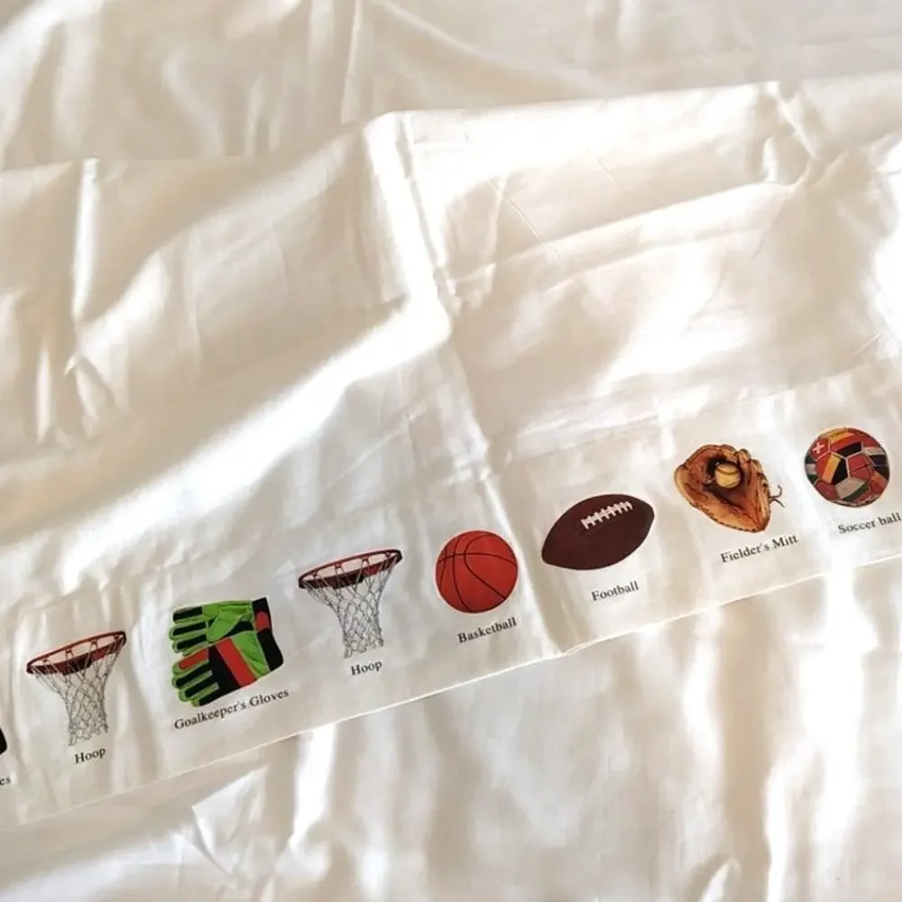 NEW Twin/Single Flat sheet and pillowcase set ALL SPORTS/100% Cotton/super soft!